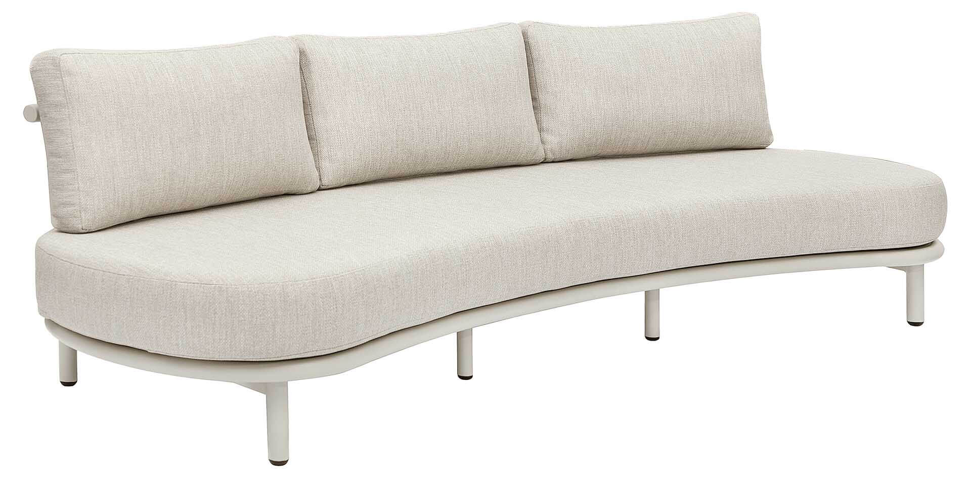 Organo 3-Sitzer Lounge-Sofa, Aluminium dune, Kissen beige
