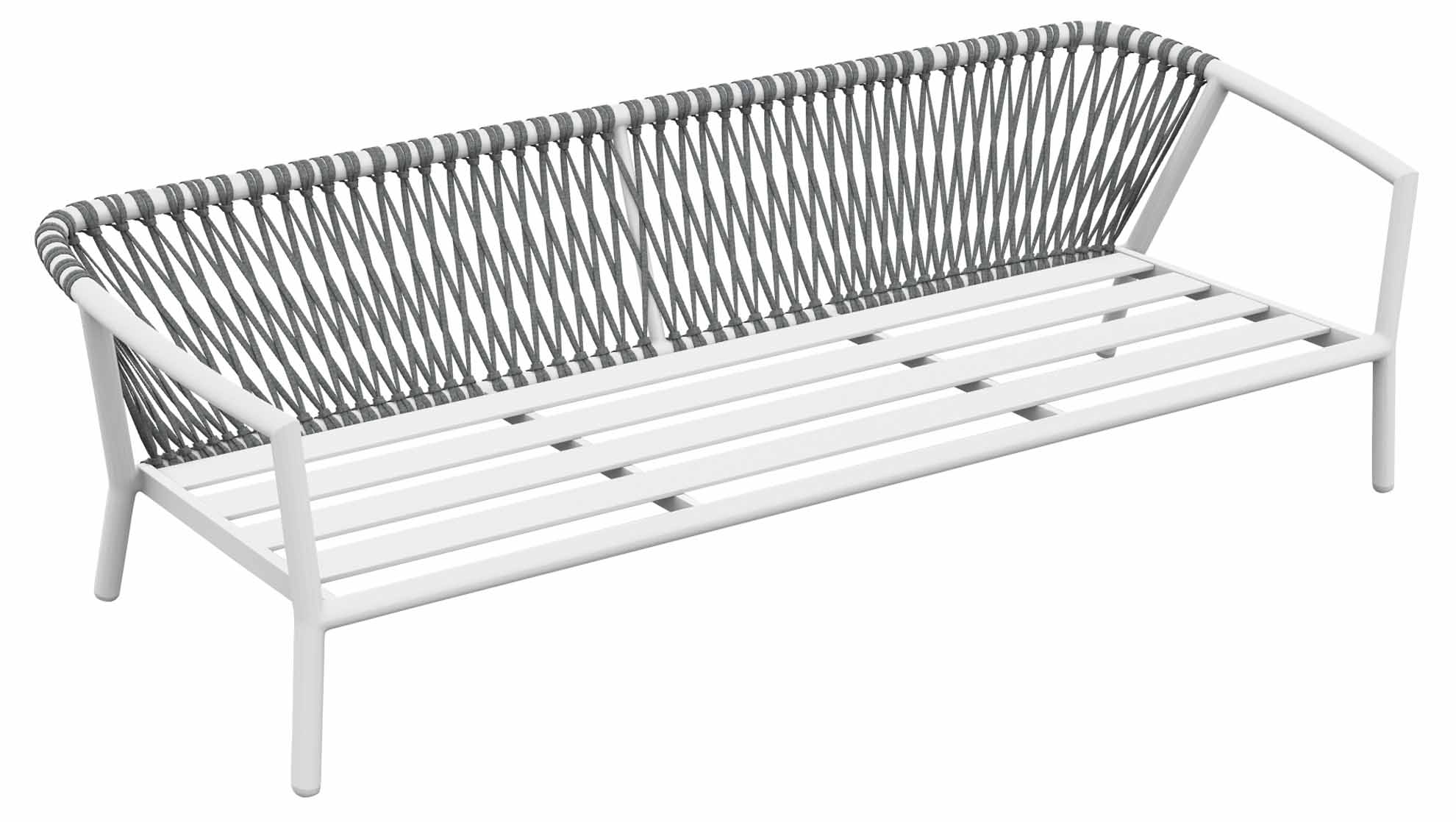 Kapra 2,5-Sitzer Lounge Sofa, weiß/light grey melange, open cross weaving