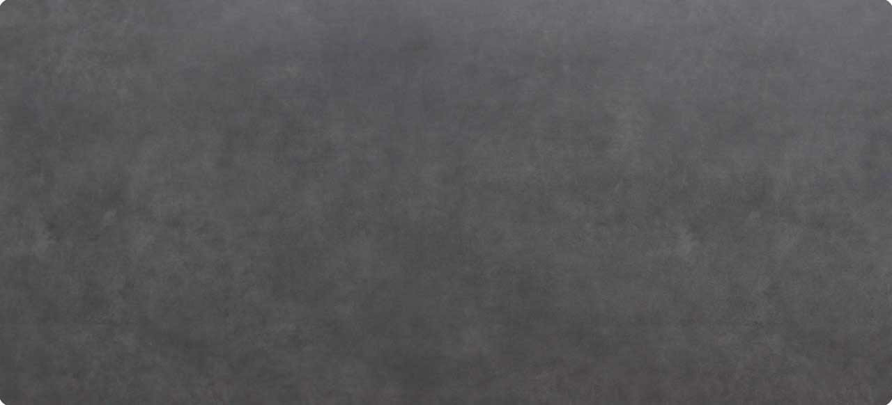 Tischplatte 220x100cm Ecken abgerundet (Radius R50), Keramik zement dunkel (6mm)