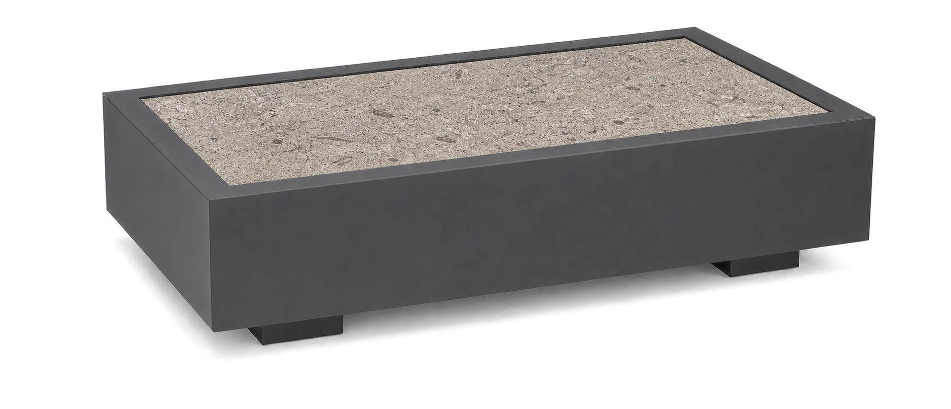 Bari Lounge Kaffeetisch 90x45cm, grau/Dekton pietra grigio