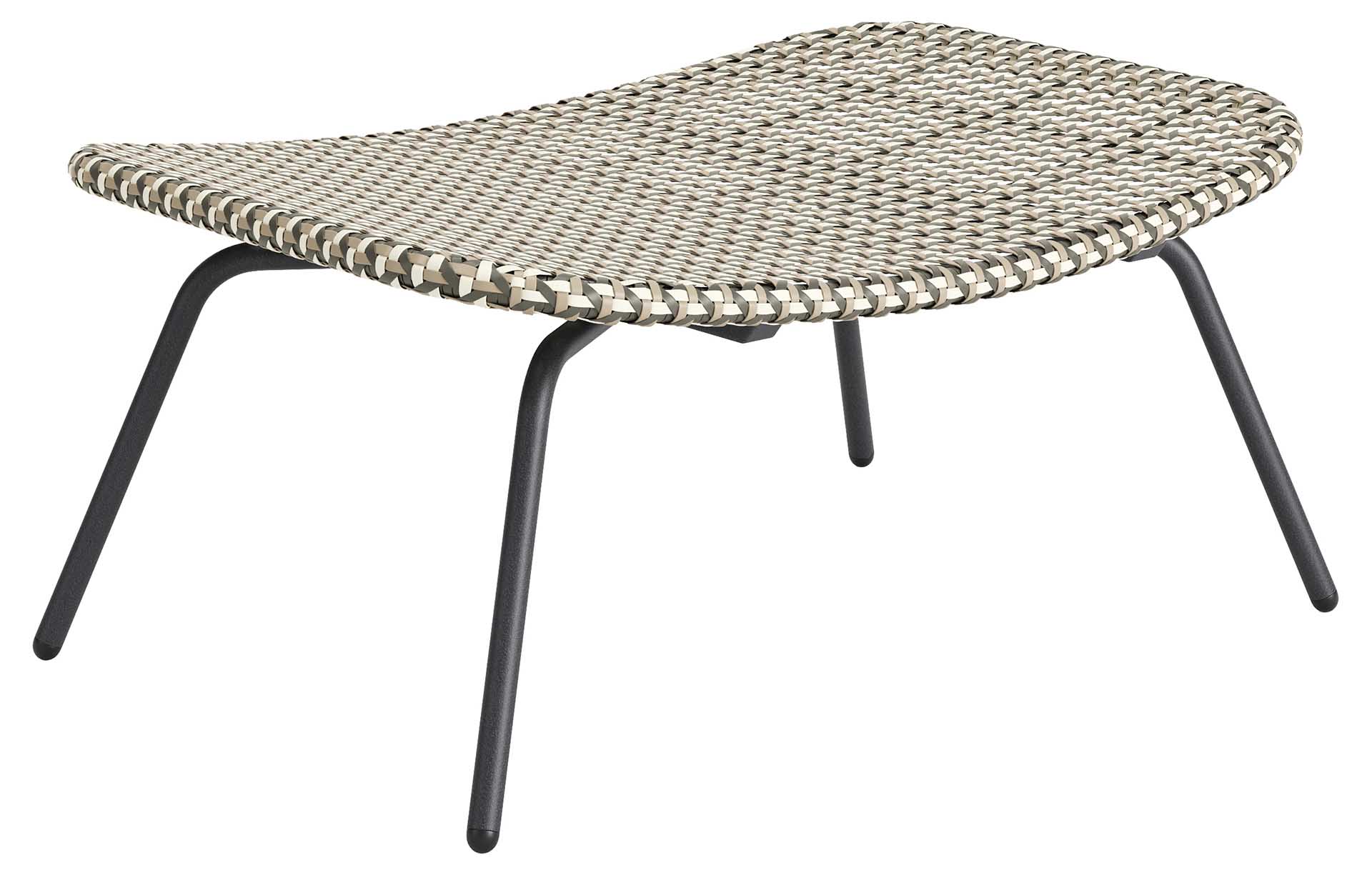 Phil Lounge Hocker Alu eisengrau, Geflecht soft slate