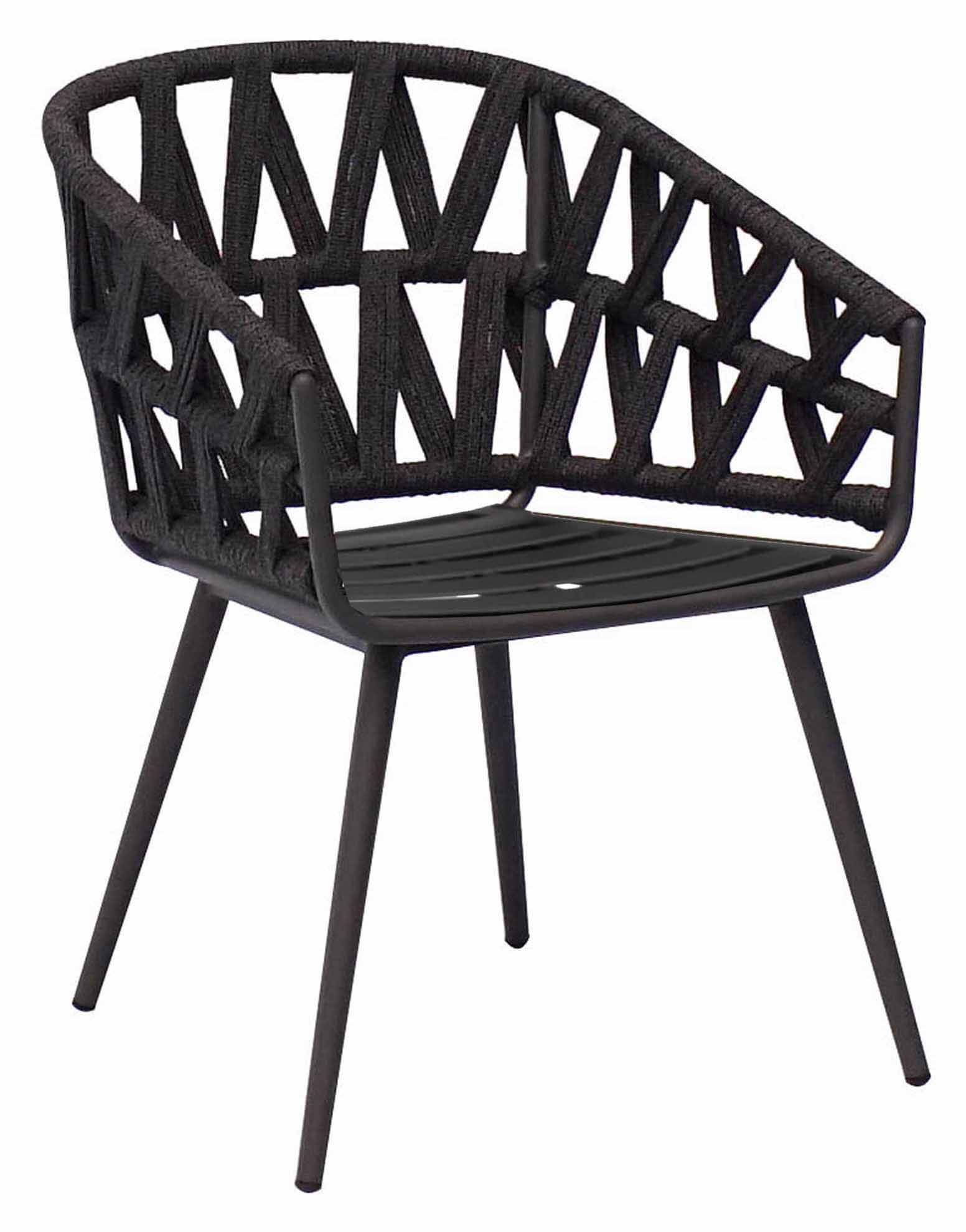 Palm Sessel eisengrau/schwarz, cross weaving