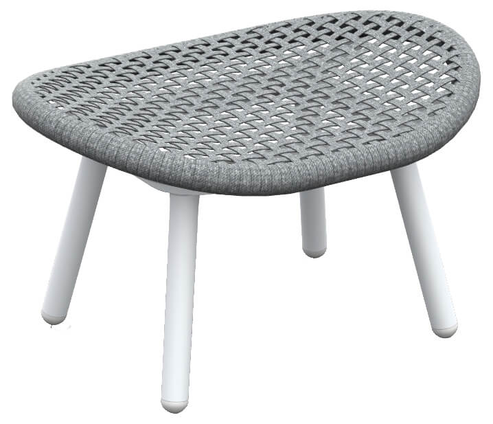 Skate Lounge Hocker, weiß/light grey melange, open weaving