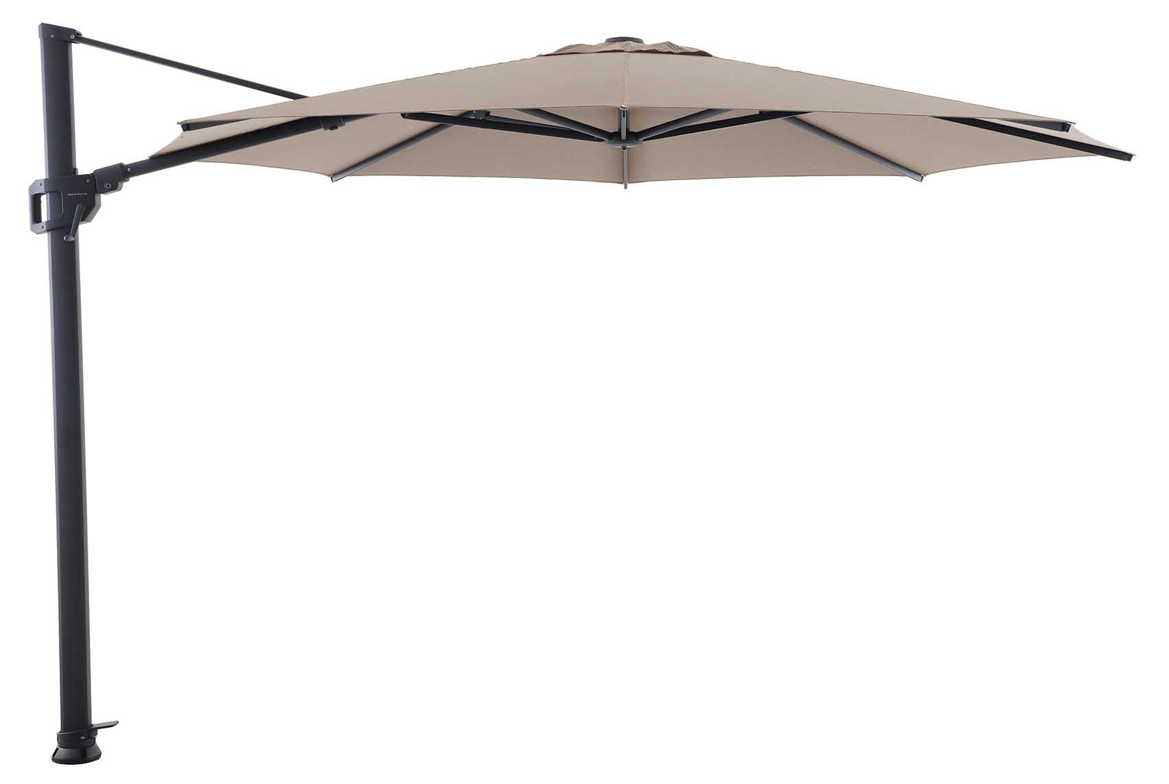 ForeSun Freiarmschirm 350cm rund, eisengrau/sand