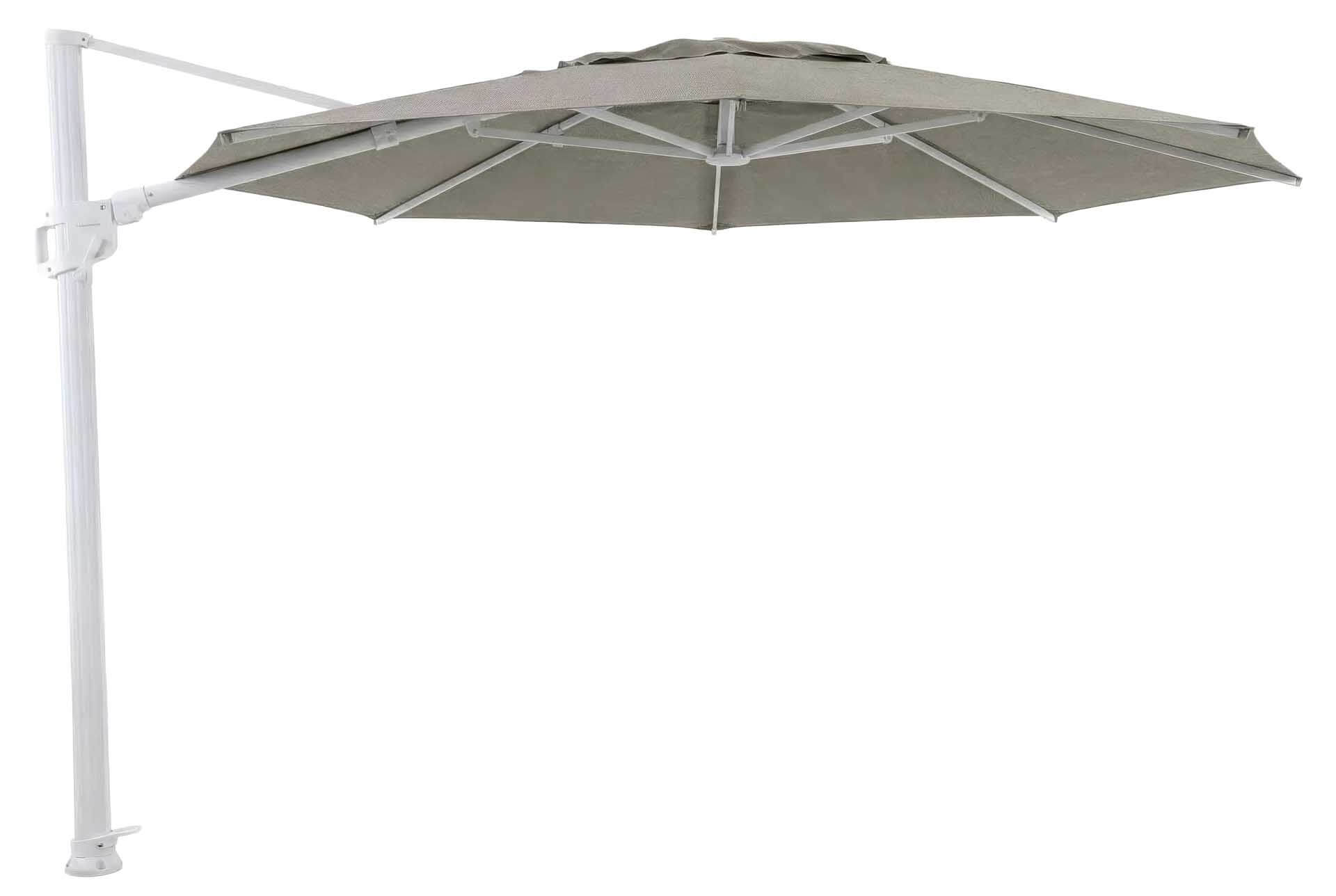 Solara Freiarmschirm 350cm rund, weiß/canvas piqué