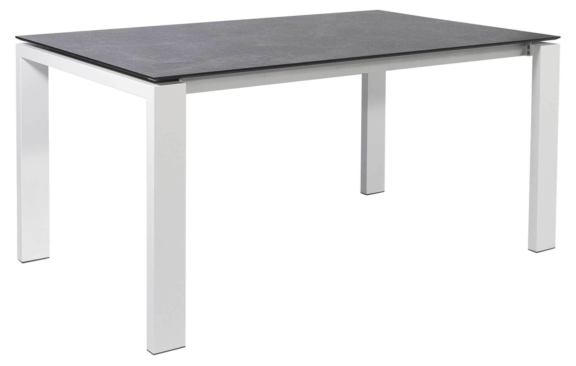 Bologna Ausziehtisch 180/280x95cm, weiß/HPL zement grau