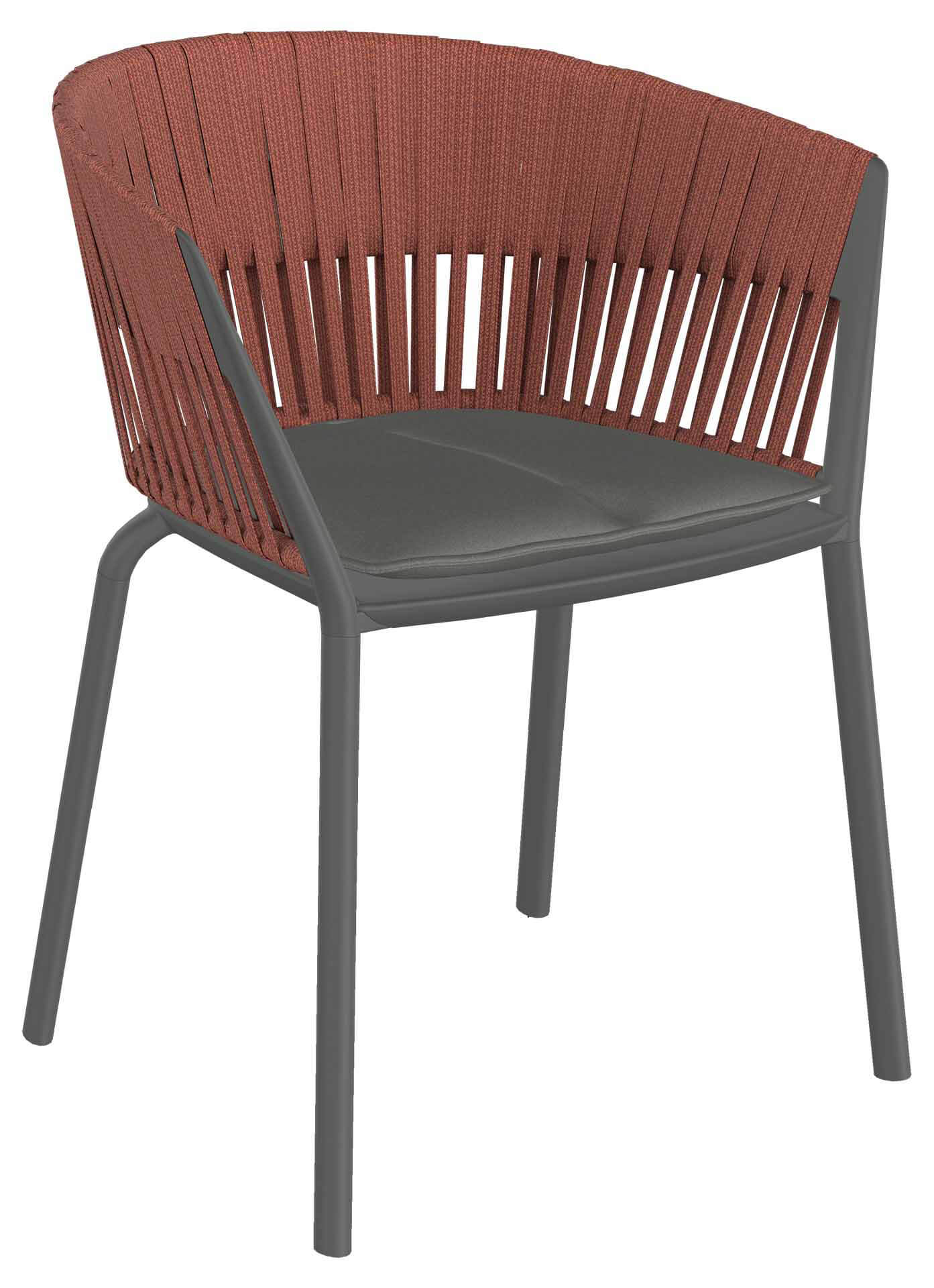 RIA Armlehnstuhl grau-metallic/Rope Arizona (terracotta)