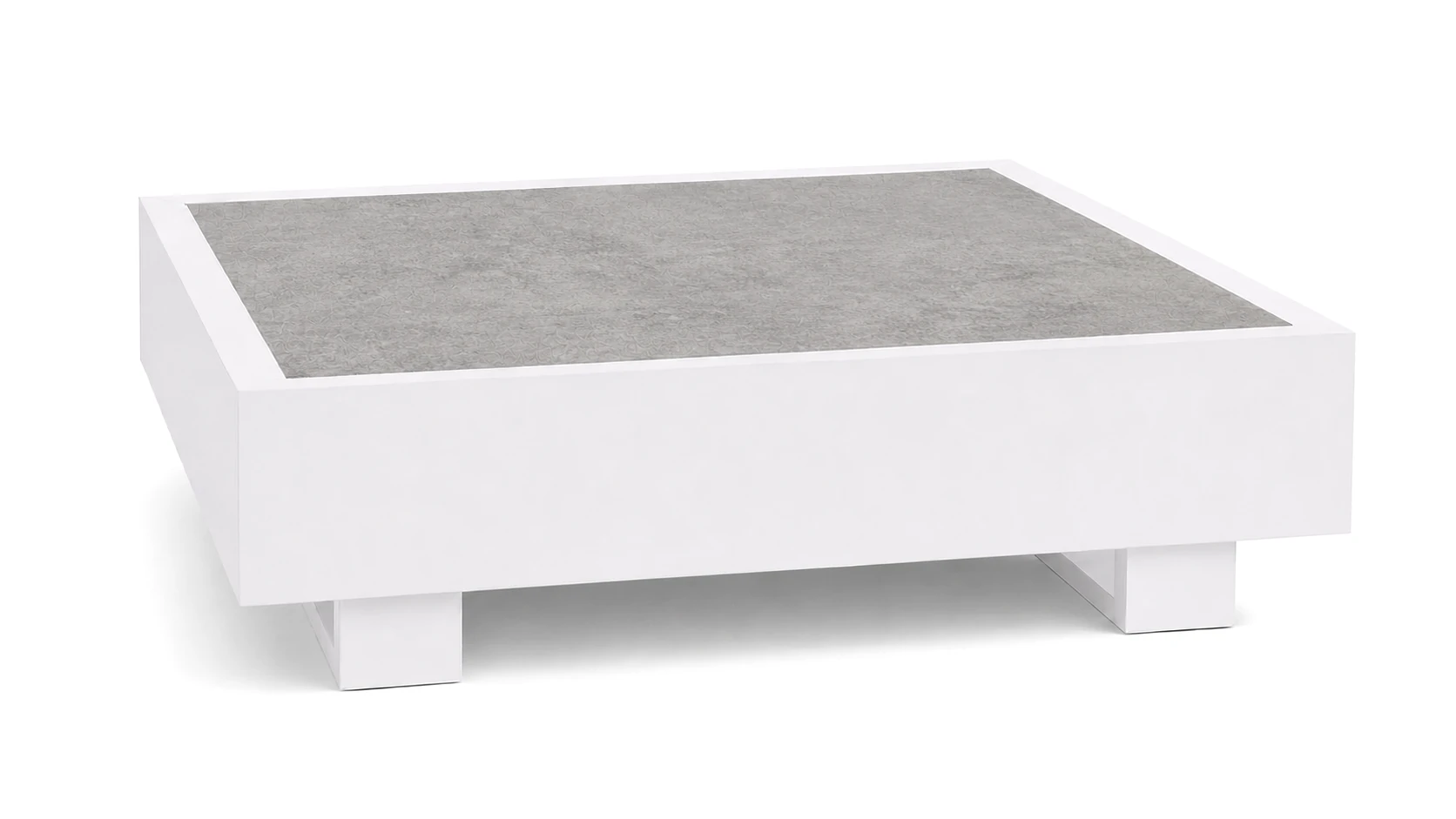 Bari Lounge Kaffeetisch 90x90cm, weiß/Dekton kreta