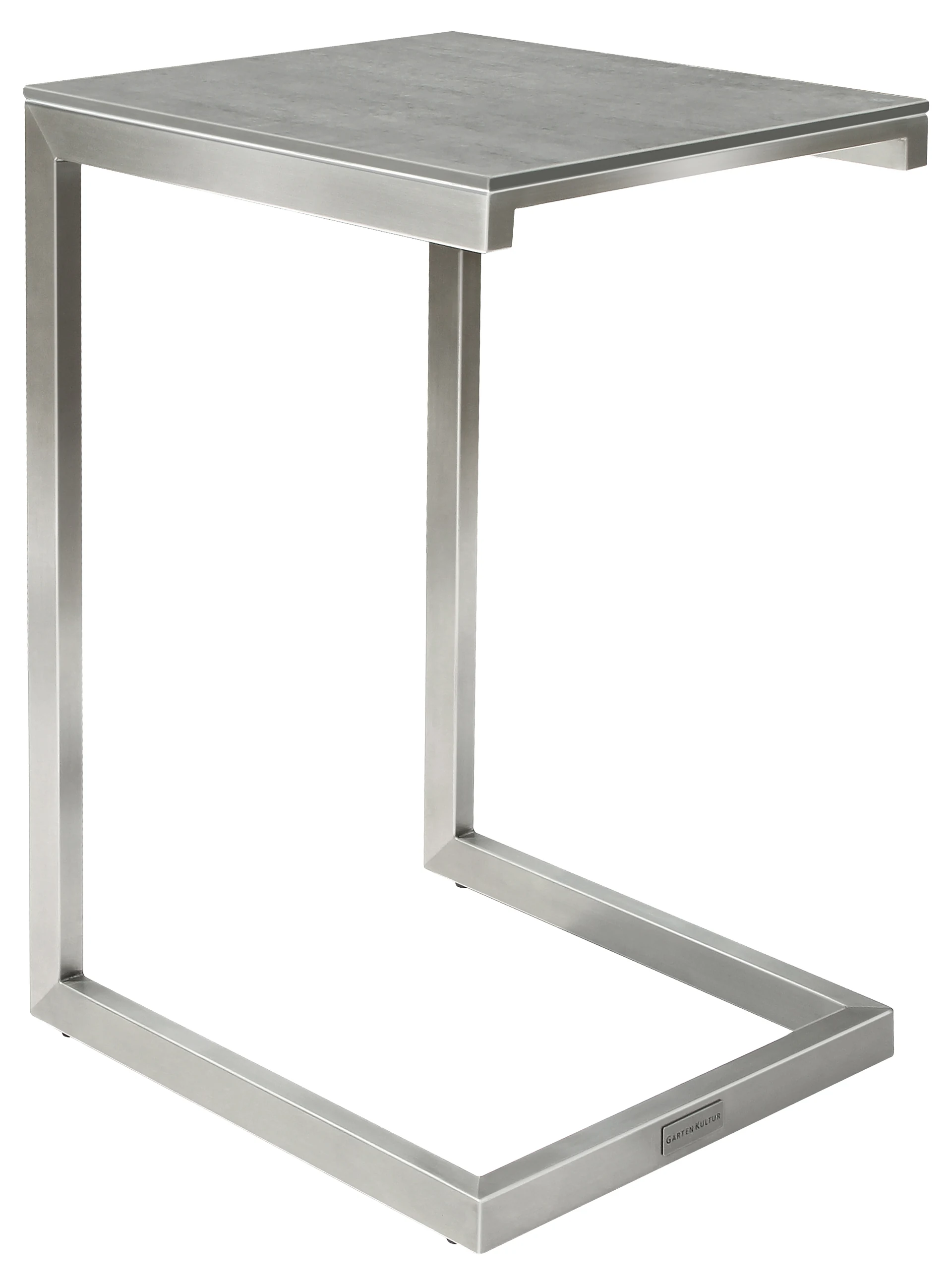 Tivo Beistelltisch 38x35cm, Edelstahl/Keramik Vulcano Grigio