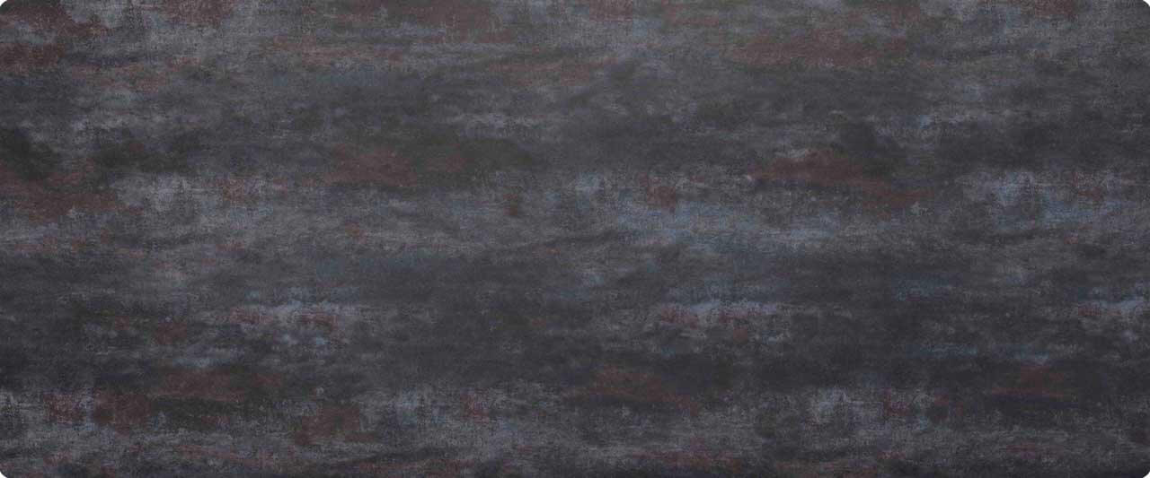 Tischplatte 240x100cm Ecken abgerundet (Radius R50), Keramik oxido dark night (6mm)