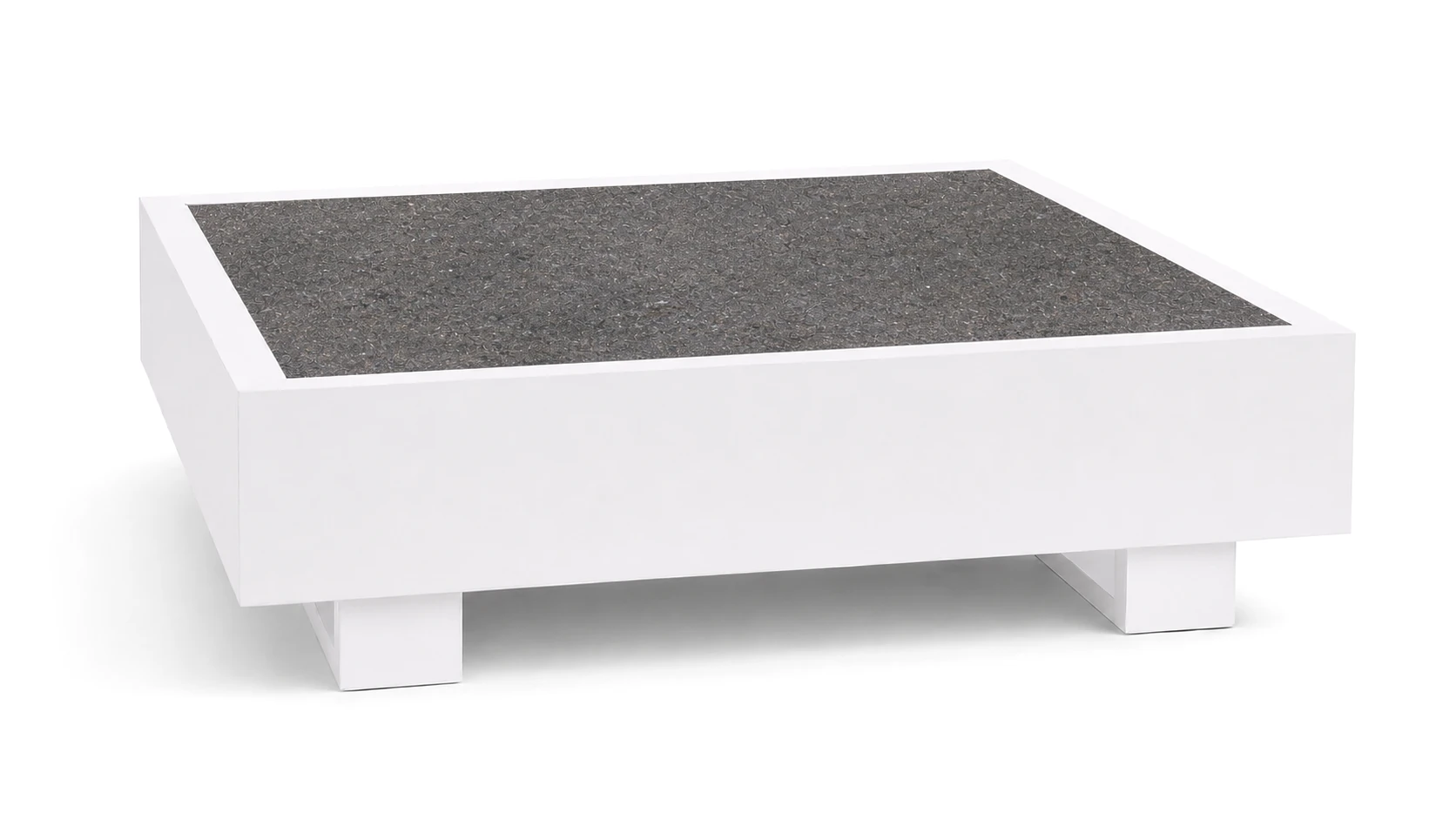 Bari Lounge Kaffeetisch 90x90cm, weiß/Dekton pietra grafite