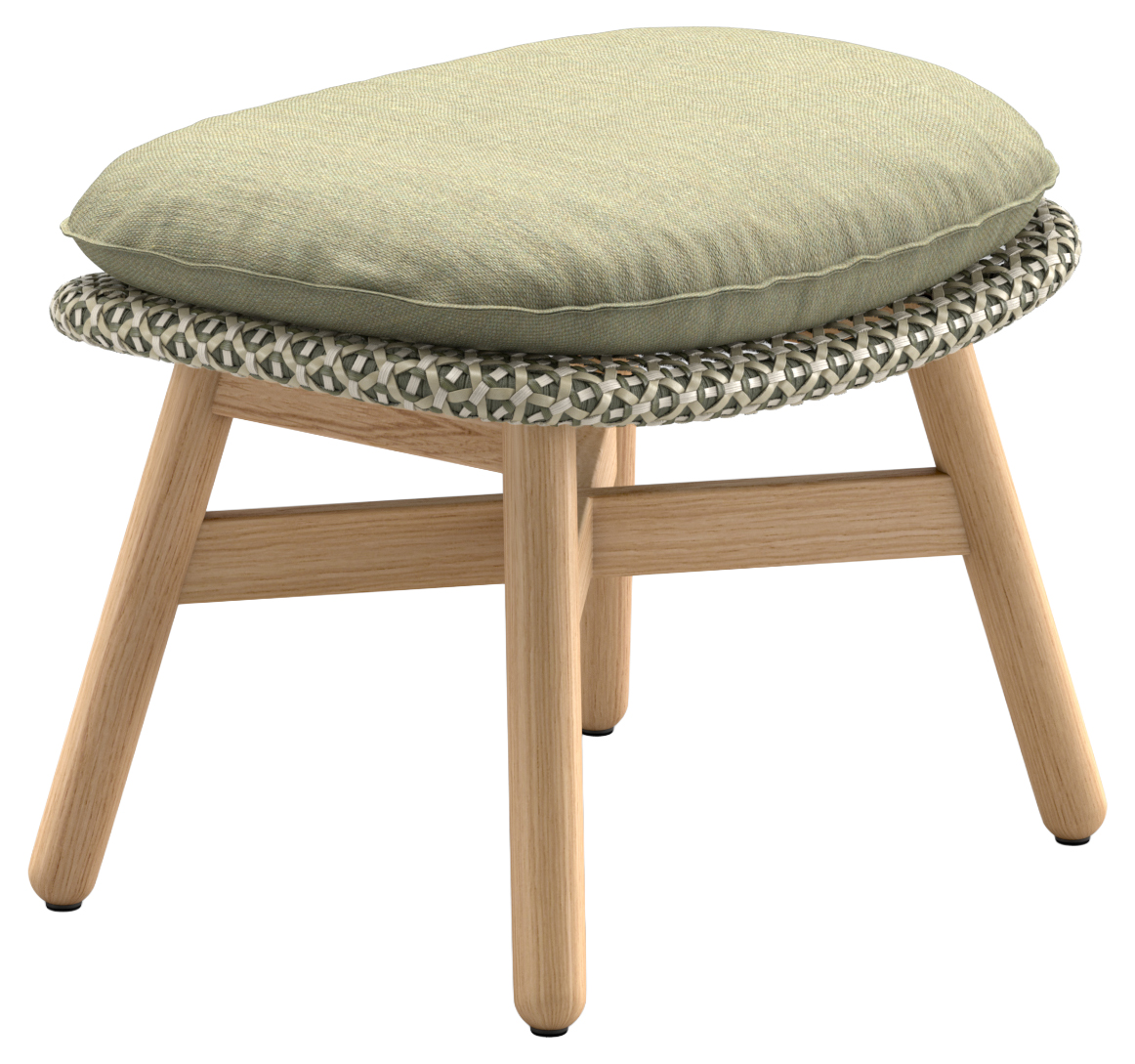 Set Mbrace Hocker mit Sitzkissen, Teak/alloro, 850 tuscon thyme