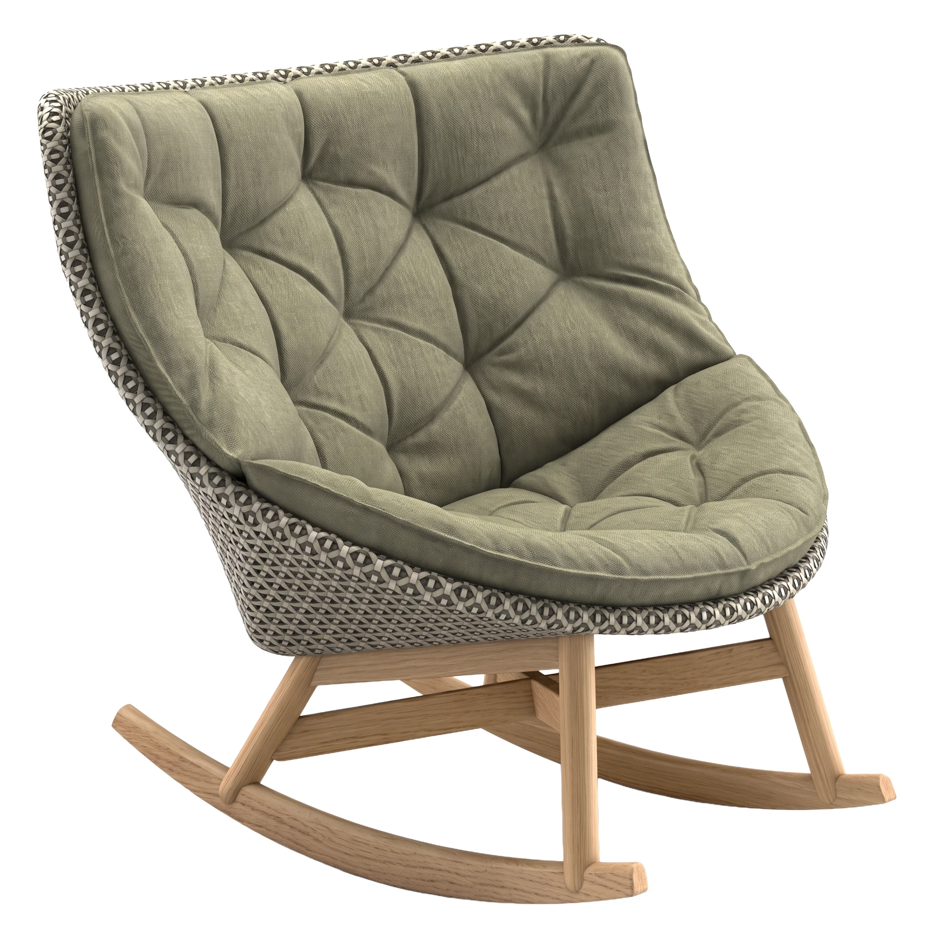 MBRACE Schaukelstuhl mit Auflage, Teak/alloro, 850 tuscon thyme