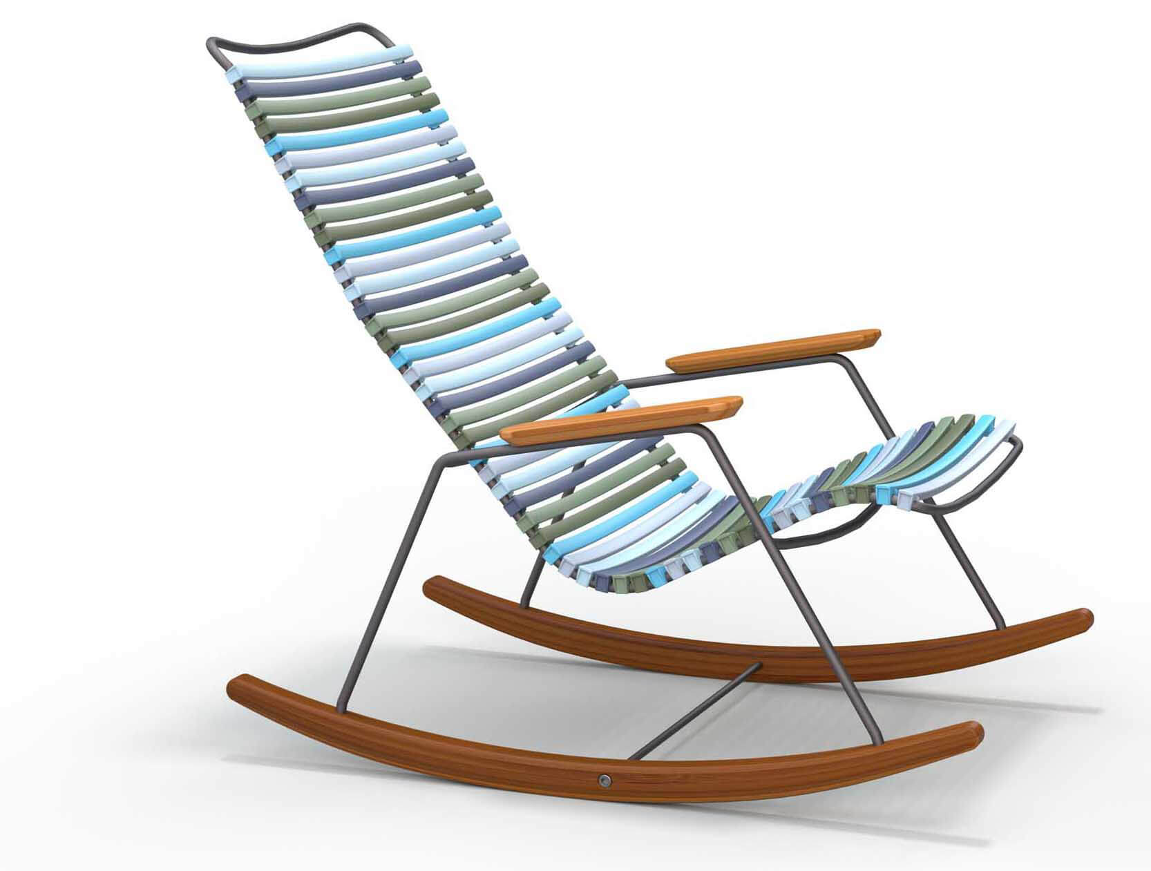 Click Rocking Schaukelstuhl, grau/multi 2, Armlehnen Bambus