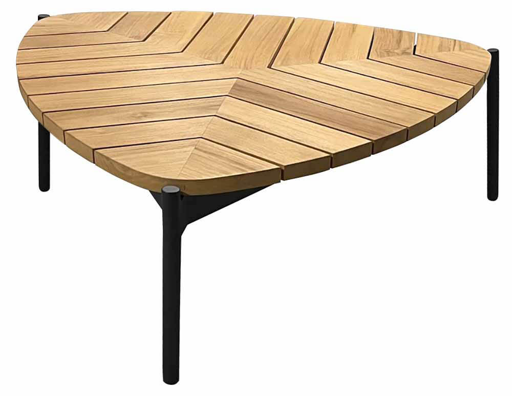 Rosario Lounge Kaffeetisch dreieckig, eisengrau/Teak