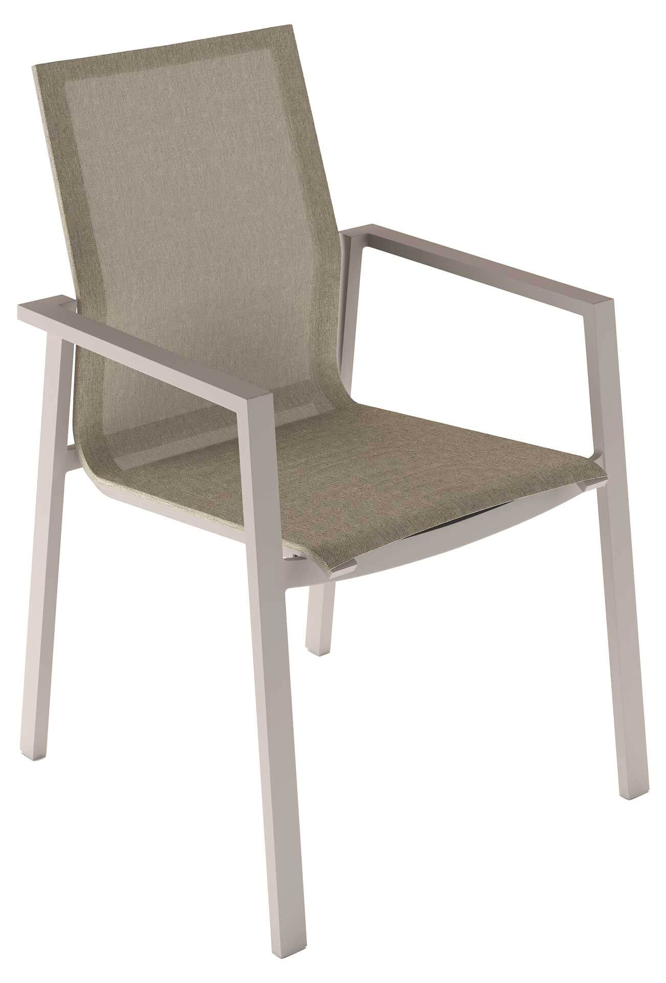 Beja Stapelsessel sand/sand, Armlehne Aluminium