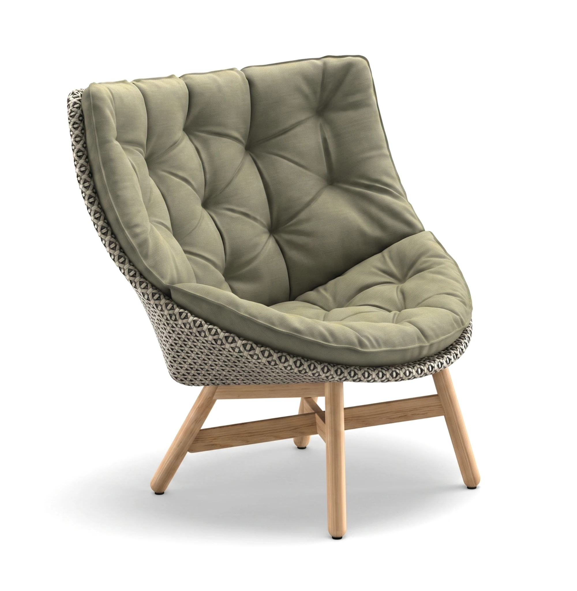 MBRACE Hochlehner mit Polsterauflage, Teak/alloro, 850 tuscon thyme