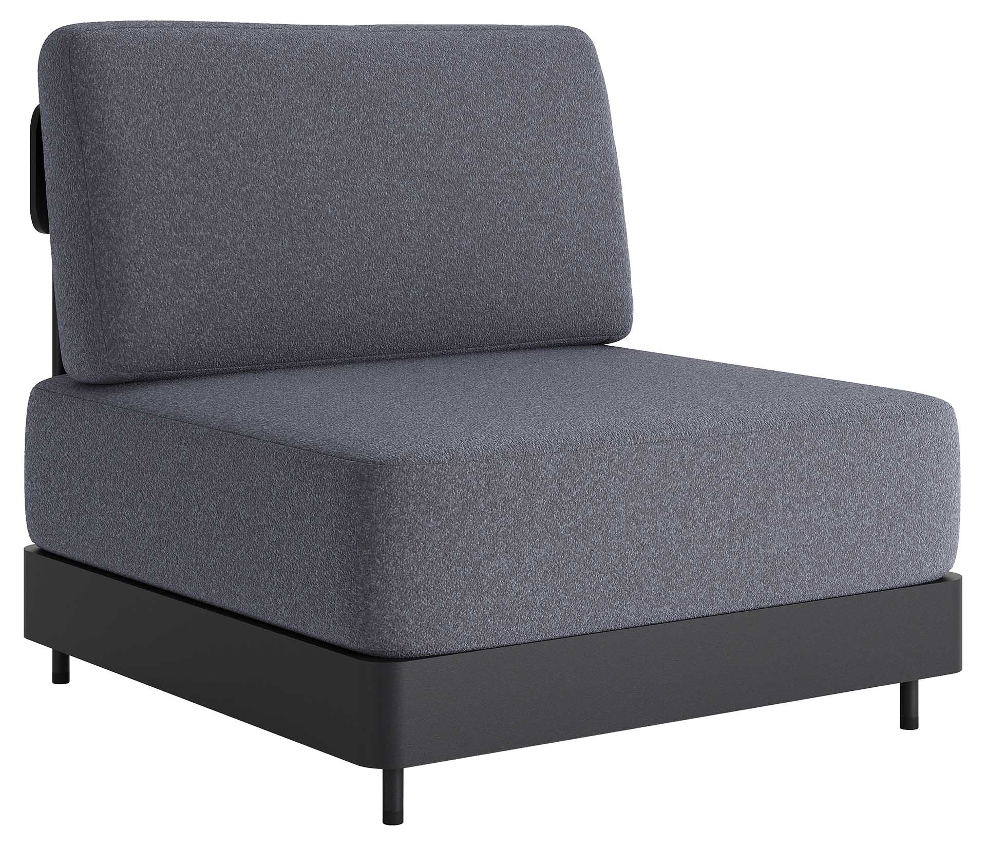 Senso Lounge-Sessel oder Mittelteil Aluminium eisengrau, Kissen Cielo Steel