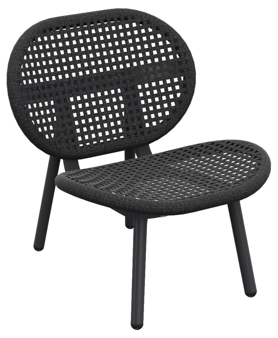 Skate Lounge Sessel, eisengrau/charcoal, open weaving
