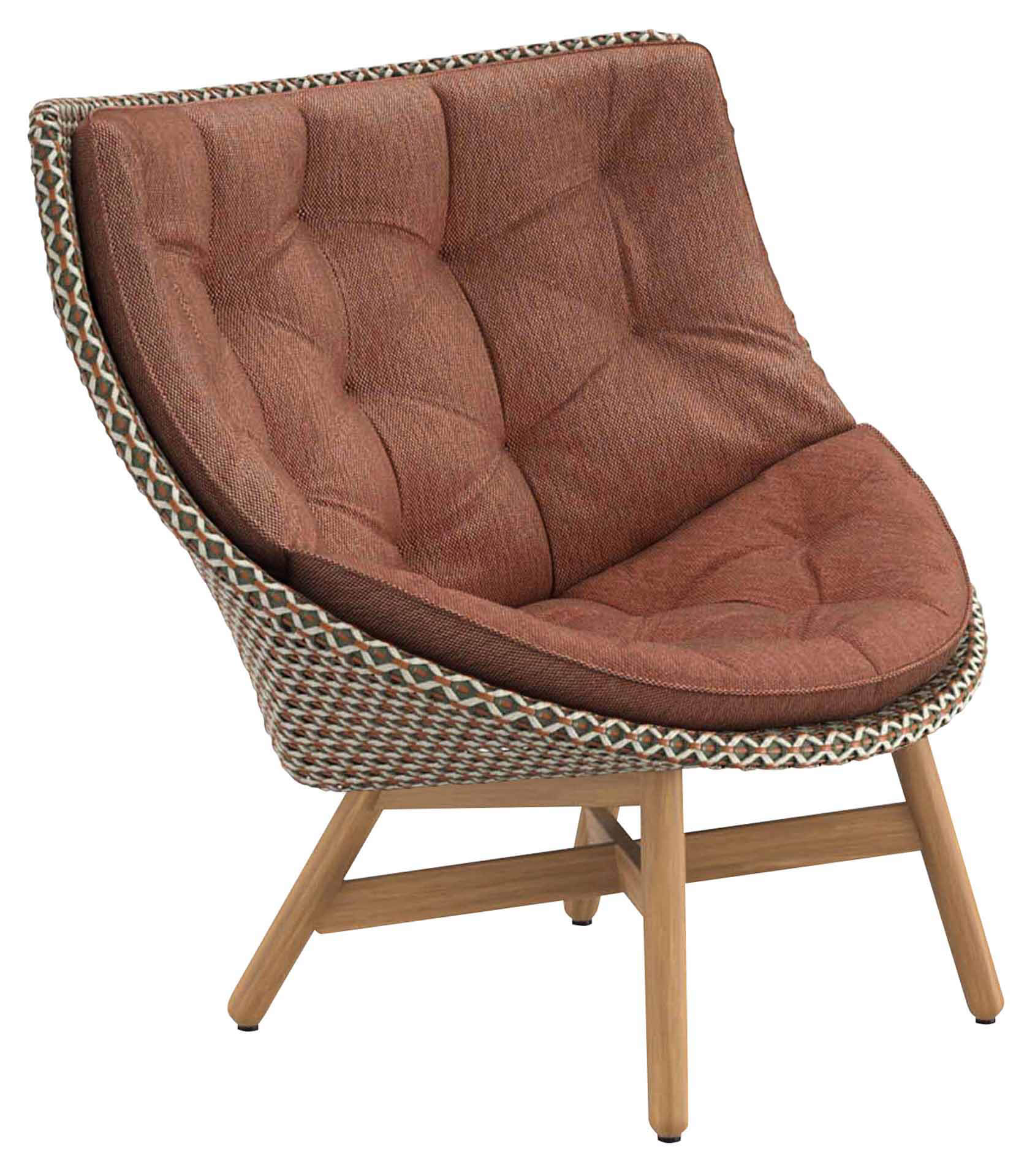 Set MBRACE Hochlehner Teak/chestnut, Auflage 476 natura marsala