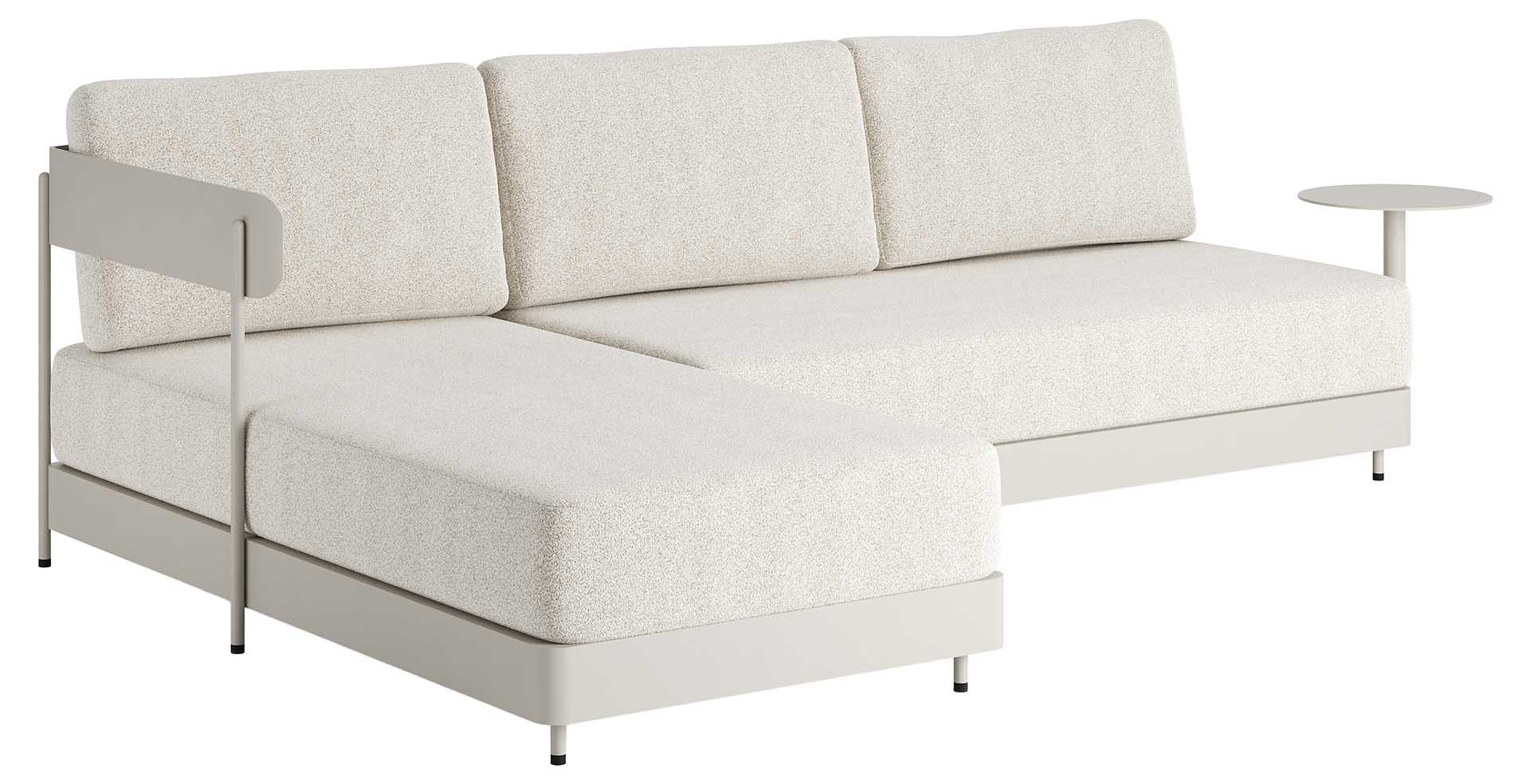 Senso Lounge-Set Recamiere rechts Aluminium dune, Kissen Cielo Kit