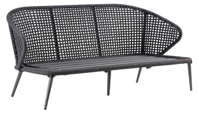 Hera 2,5-Sitzer Lounge Sofa eisengrau/schwarz, open weaving