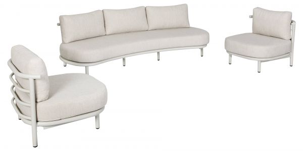 Organo Lounge-Set, 1x 3-Sitzer + 2x 1-Sitzer
