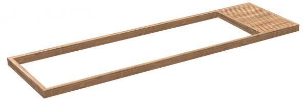 Truro Teakholz-Rahmen mit Kaffeetisch zu 3-Sitzer Lounge Basismodul, 320x90cm