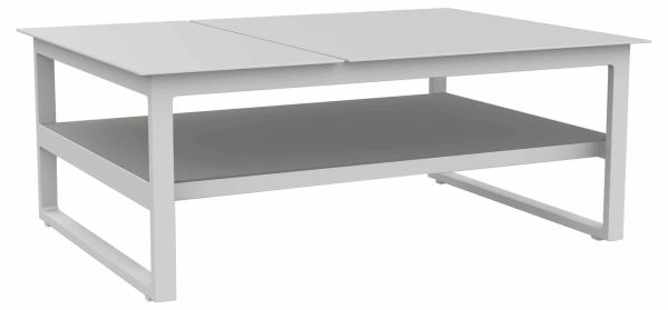 Miami Lounge Multipositionstisch 110x80cm rechteckig, eisengrau/Glaskeramik
