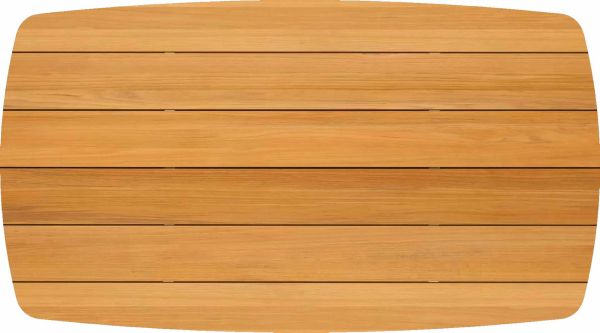 Teak Tischplatte 180x100cm Bootsform (Amazone)