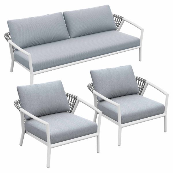 Kapra Lounge-Set: 2 Sessel, 2,5er Sofa und Polster