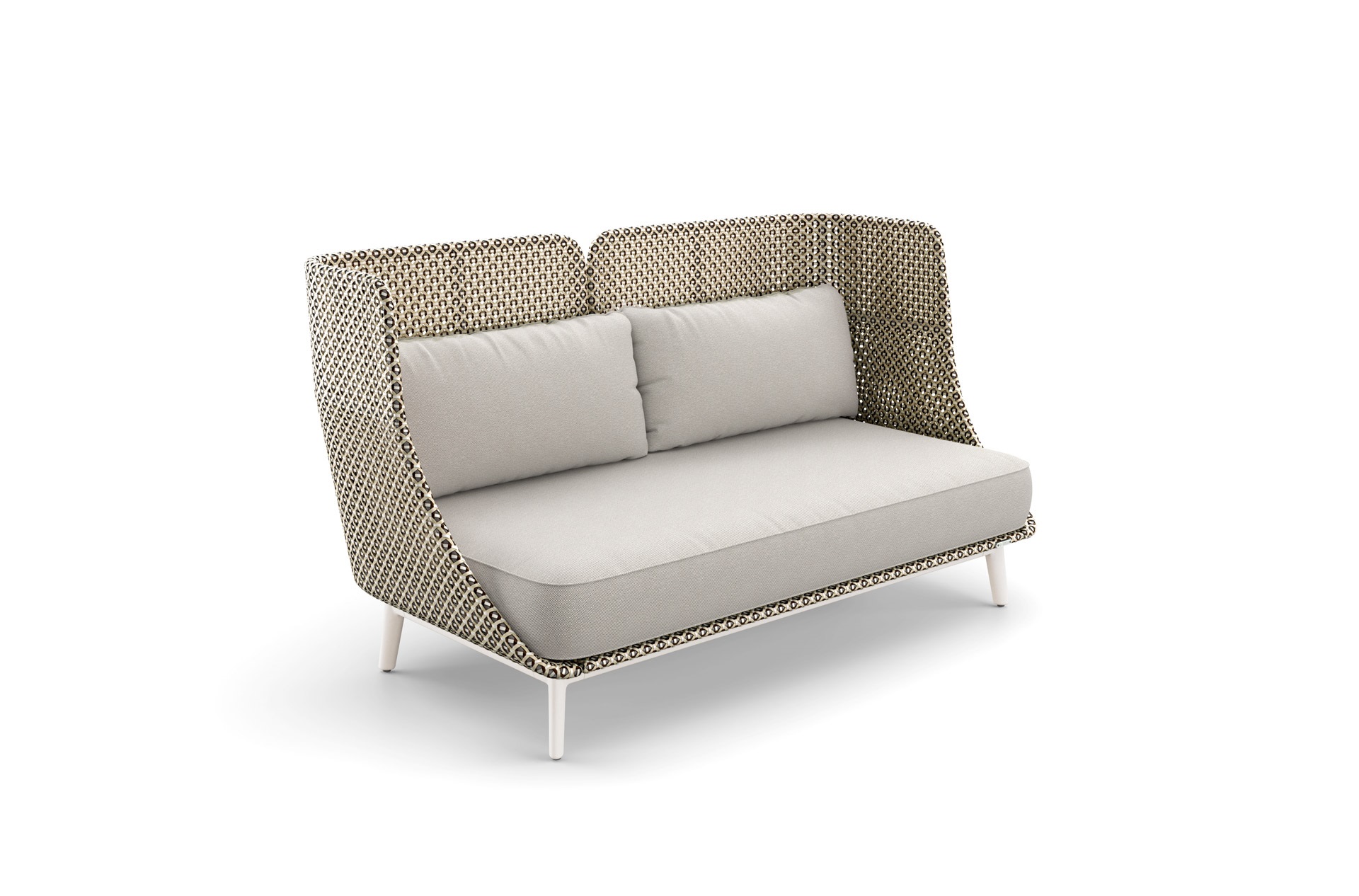 Dedon MBARQ 3Sitzer Lounge Sofa mit hoher Rückenlehne, pepper/lipari