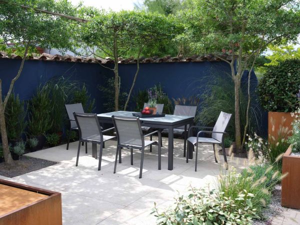 Set Gabon 160/210x90cm + 6 Dransy Stapelsessel